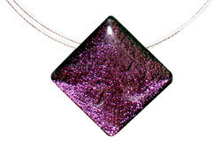 Schuine vierkante halsketting Magic Purple